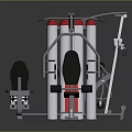 Multi Functional Home Gym Fitness Equipment With Red White Design And Adjustable Seats