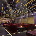 Elegant Modern Bar Interior Design With Stylish Ceiling Lighting Bar Counter And High Stools
