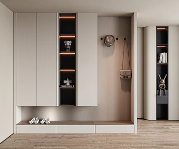 Modern Entrance Shoe Cabinet 3d model