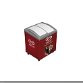 WALL'S Mobile Red Ice Cream Display Freezer With Love Ice Cream Design