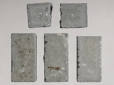 Gray Textured Decorative Stone Blocks With Natural Surface For Design Projects 3d model