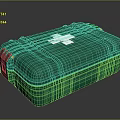 Green Portable First Aid Kit With White Cross For Home Emergency Supplies