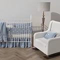 Modern Baby Crib With Matching Changing Table And Storage Drawers For Nursery