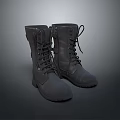 Durable Black Leather Boots With Zipper And Shoelace Design For Daily Life Use