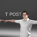 Three Men Posing In T Shirts With Arms Outstretched For Fashion