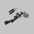 Classic Submachine Gun With Wooden Grip Drum Magazine And Extra Magazine Bullets