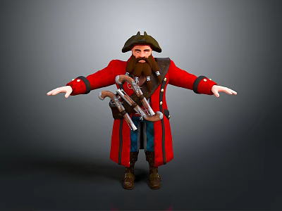 Pirate Captain Pirate Game Characters Cartoon Characters Anime Characters 3d model