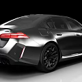 Black BMW Sporty Sedan Car With Aerodynamic Body And Stylish Alloy Wheels
