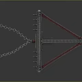 Triangular Metal Structure With Chain Link And Spiked Frame Design