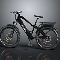 BEYONDA Black Electric Mountain Bike With Large Tires And Rear Rack