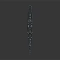 Realistic 3D Battleship Model With Blue Hull Red Bottom Radar Turret And Reflective Surface