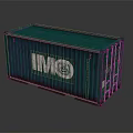 Green Shipping Container With IMO Logo For Cargo Transport And Storage 3d model