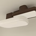 Modern Ceiling Chandelier With Brown And White Wooden Block Structure Design