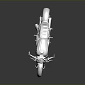 Silver Custom Motorcycle With Shiny Metallic Finish And Reflection On Black Surface 3d model