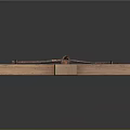 Wooden Cross Shaped Sculpture With Copper Metal Fasteners And Artistic Design
