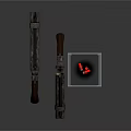 Vintage Revolver Pistols With Metal Finish And Red Magazines On Dark Background