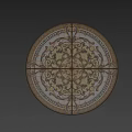 Elegant Circular Wall Decor Featuring Intricate Classic Patterns And Golden Tones Design 3d model