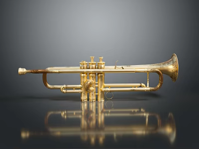 Golden Household Decorative Object With Shiny Reflective Surface And Dark Background 3d model