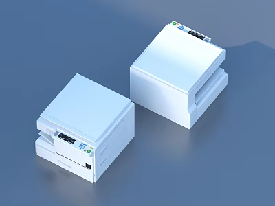 White Square Electronic Household Items With Control Panel And Interface 3d model