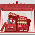 Festive New Year 2024 Photo Spot With Red Gift Box Design And Lucky Decorations
