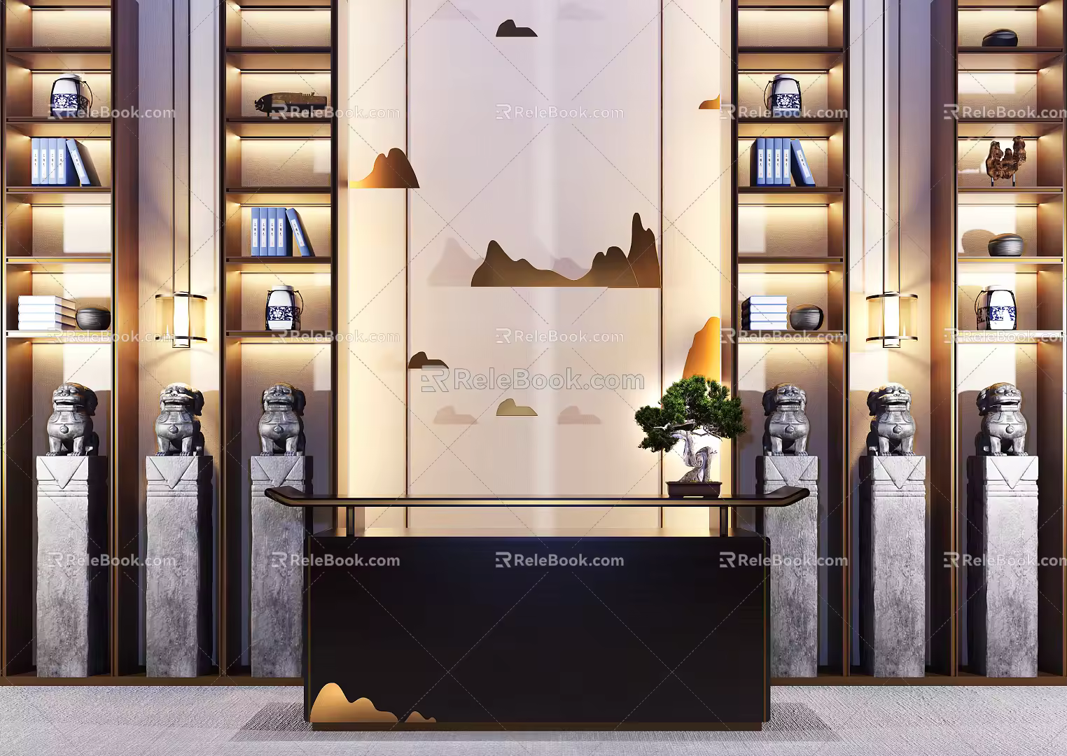 New Chinese Reception Desk 3d model