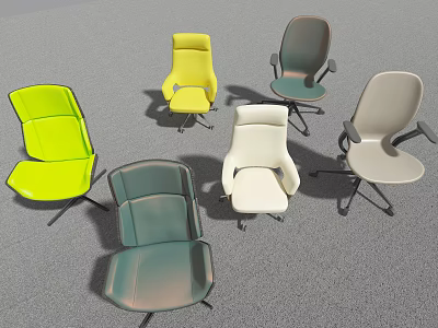 Modern Office Chair With Multiple Colors Ergonomic Design And Swivel Function 3d model