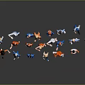 Group of People in Colorful Clothing Posing on Black Reflective Floor with Gray Background