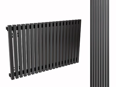 Modern Black Vertical Radiator With Slim Design For Home Heating Systems 3d model