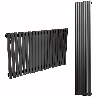 Modern Black Vertical Radiator With Slim Design For Home Heating Systems 3d model