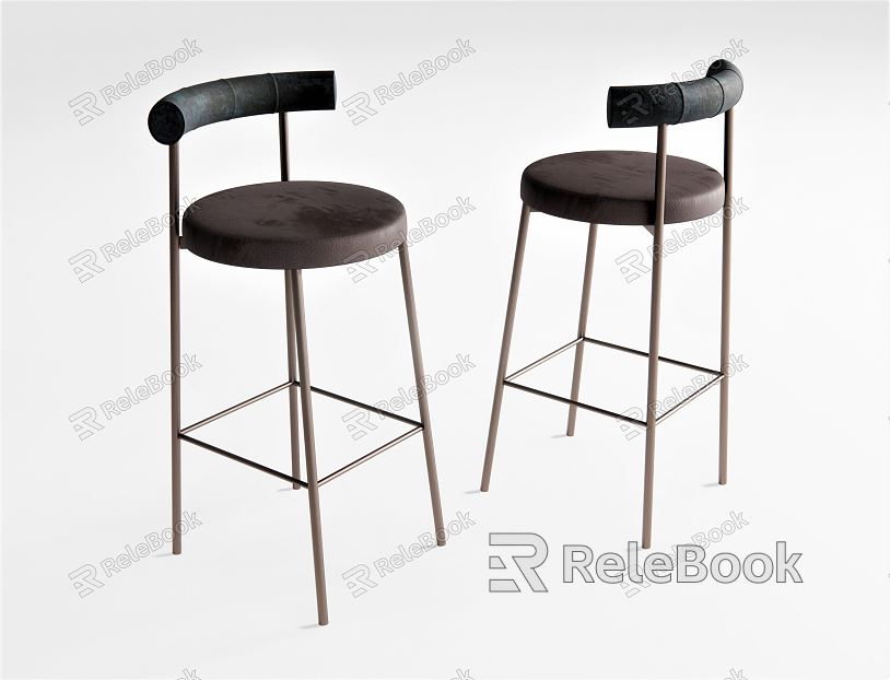 Modern Bar Chair Bar Stool Low Stool Backrest Bar Stool model