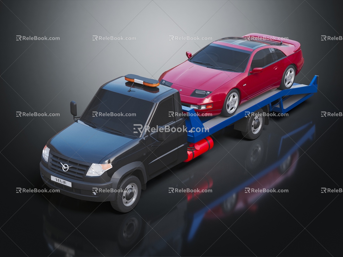 Hyundai trailer transport car 3d model