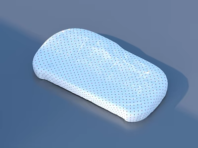Soft White Oval Pillow With Black Dots Pattern For Everyday Household Use 3d model