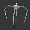 Unique Blue Spider Creature With Long Legs White Central Section And Red Tipped Limbs