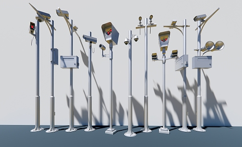 Electronic camera street lamp 3d model