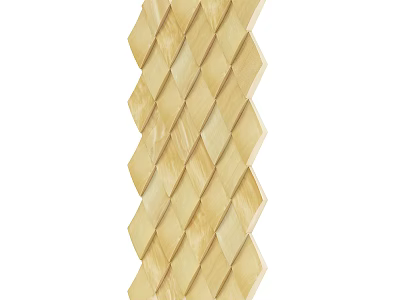 Geometric Wooden Wall With Interlocking Diamond Pattern And Light Beige Tone For Interior Decor 3d model