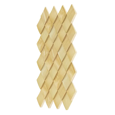 Geometric Wooden Wall With Interlocking Diamond Pattern And Light Beige Tone For Interior Decor 3d model