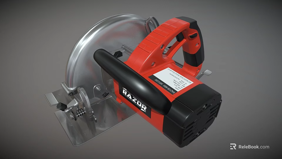 Red Black Razor Circular Saw Heavy Duty Power Tool With Metal Base 3d model 