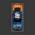 Juniper Sponsored 18 Race Car With Blue Orange Livery And Xfinity Logo