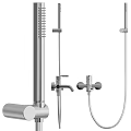 Modern Chrome Shower Head Design With Handheld Sprayer And Faucet Components 3d model