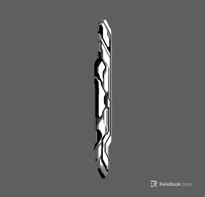 Sleek Modern Metal Decorative Strip Featuring Geometric Cuts And Glossy Surface 3d model 