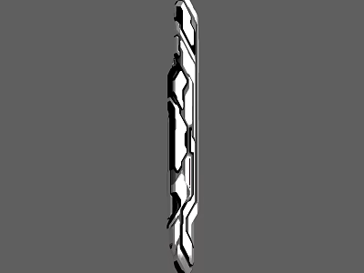 Sleek Modern Metal Decorative Strip Featuring Geometric Cuts And Glossy Surface 3d model