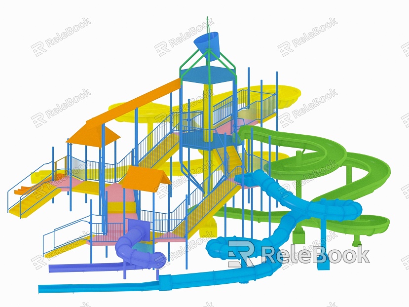 Slide large slide amusement equipment children's park water park water village equipment model