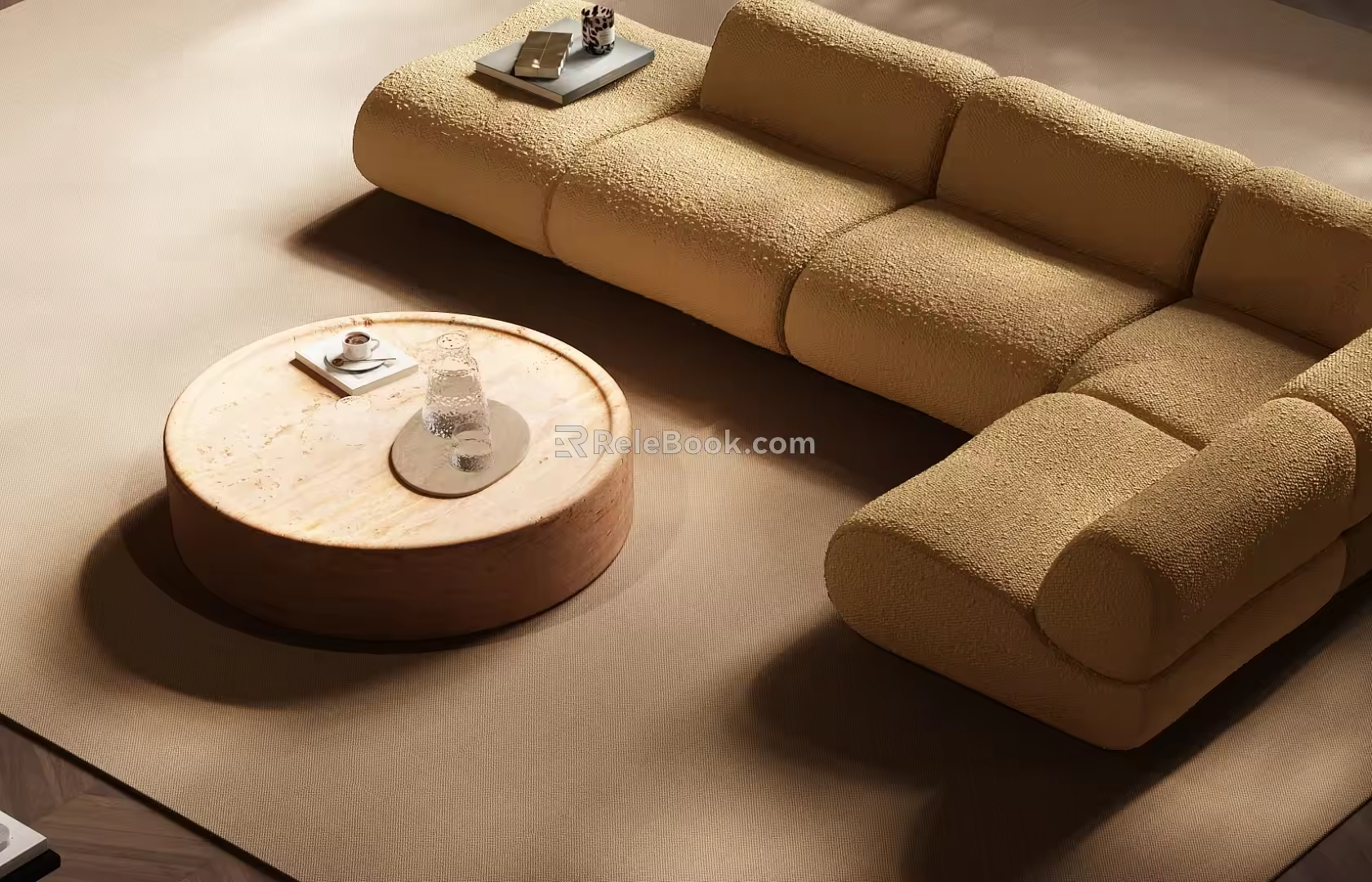 L-shaped sofa combination modern sofa Italian sofa modern Italian sofa combination Italian minimalist sofa combination Italian sofa coffee table combination 3d model