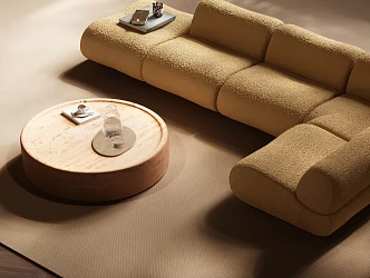 L-shaped sofa combination modern sofa Italian sofa modern Italian sofa combination Italian minimalist sofa combination Italian sofa coffee table combination 3d model
