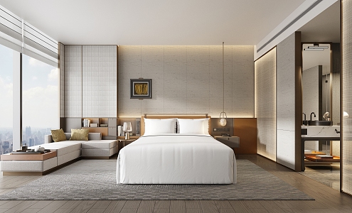 Modern Luxury Hotel Room King Room Hotel 3d model