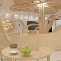Modern Handicraft Workshop Handmade Wooden Shop Curved Surface Shape Creative Interior Curved Shape Handicraft Workshop Shape Interior Special Shape Curved Surface Shape 3d model