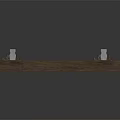 Railroad Track Structure with Wooden Sleepers and Metal Rails 3D Model Design
