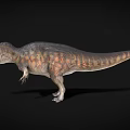 Realistic Dinosaur 3D Model With Colorful Skin And Sharp Teeth On Black Background
