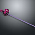 Elegant Purple Decorative Sword With Pink Flower Details On Ornate Hilt