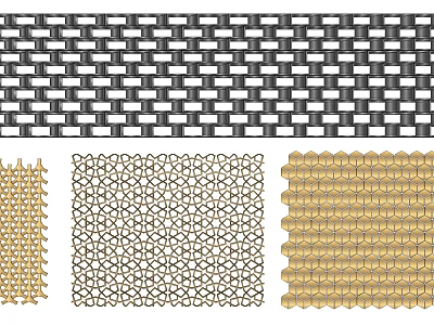 Various Geometric Mesh Patterns With Different Designs And Textures 3d model